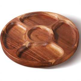相思木果盘实木圆形沙拉碗碟子餐盘家用儿童水果盘子批发木质托盘