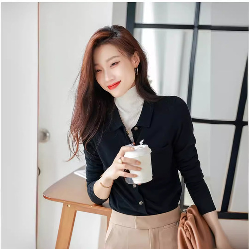 2023 Early Autumn Long Sleeve Knitted Sweater Women's Fashionable and Versatile Thin Knitted Cardigan Outerwear Shirt Jacket