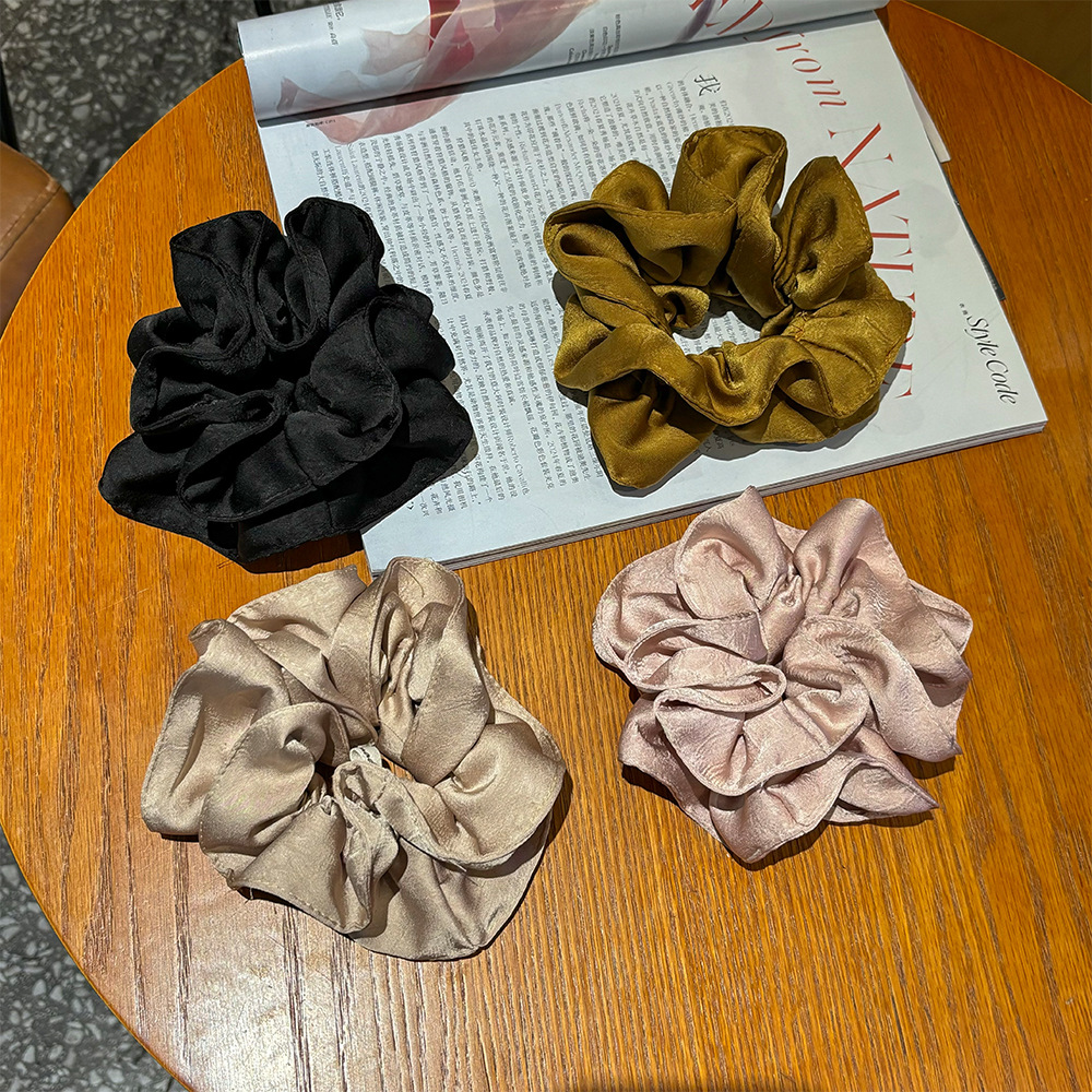 Elegant Satin Scrunchie Versatile Fabric Hair Tie For Women_voghion.com