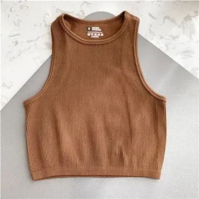 브라운(민소매 요가복)