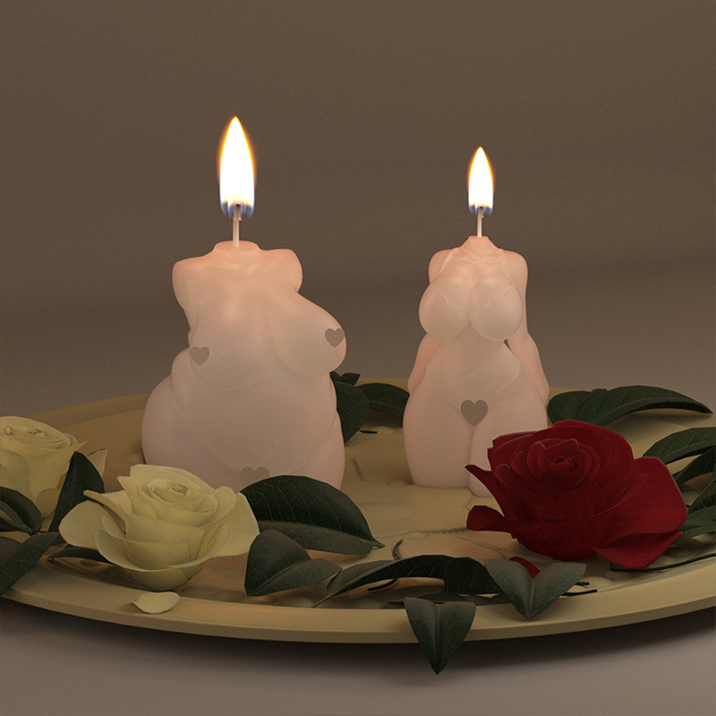 Description Picture 2 of itemWomen Sexy Body Silicone Candle Mold Scented Candle Making DIY Men Women'S Half Body Portraits Silicone Candle Plaster Mold