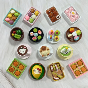 Food and Play Resin Refrigerator Magnets, Simulated Cute Desserts, Four-Season Pastries, Souvenirs, Chinese Pastries, Gift Boxes, Magnetic Stickers
