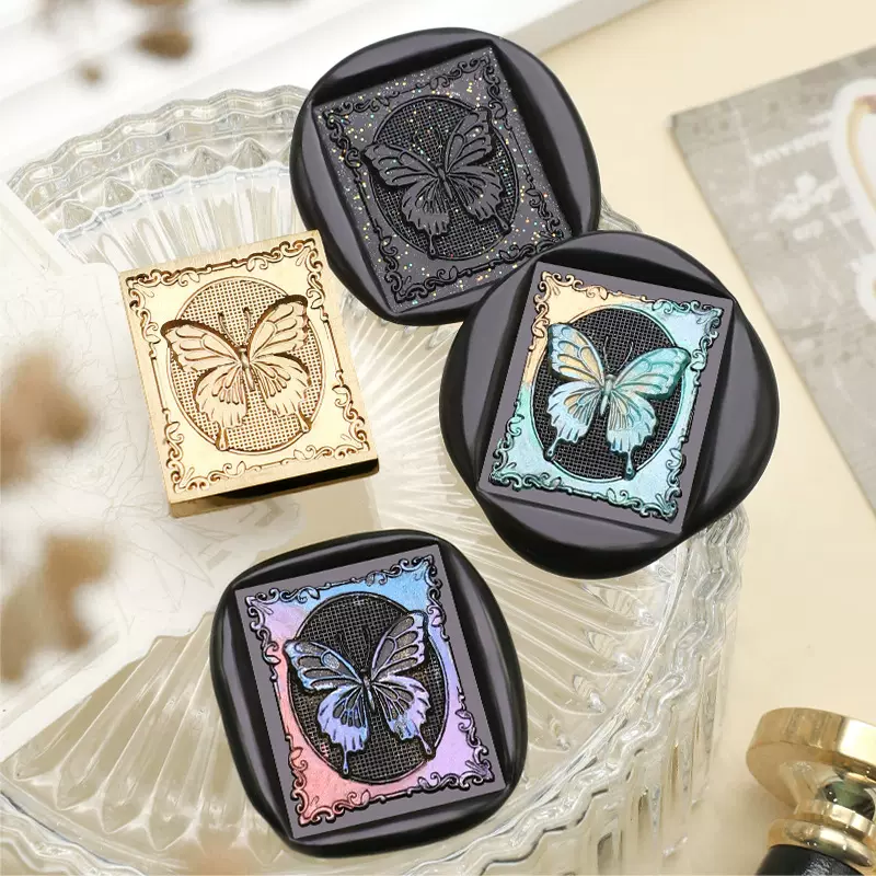 新品 异形浮雕火漆铜头昆虫标本系列 蝴蝶蜜蜂蝉蜻蜓火漆印章章头