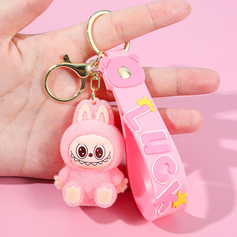 Labubu ラブブキーホルダー漫画出っ歯少年人形スクールバッグペンダント車のキーチェーンギフト卸売|undefined