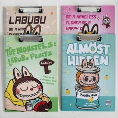 新款labubu拉布布文件夹板卡通A4板夹创意卡通可爱ins高颜值货源