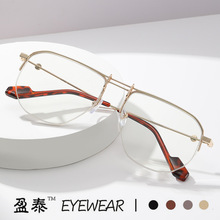 金属半框渐变茶色墨镜女韩国Jennie新同款王嘉尔潮男街拍太阳眼镜