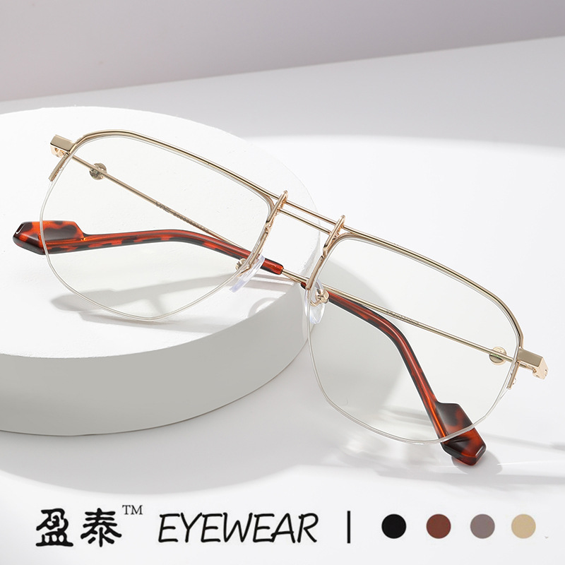 金属半框渐变茶色墨镜女韩国Jennie新同款王嘉尔潮男街拍太阳眼镜