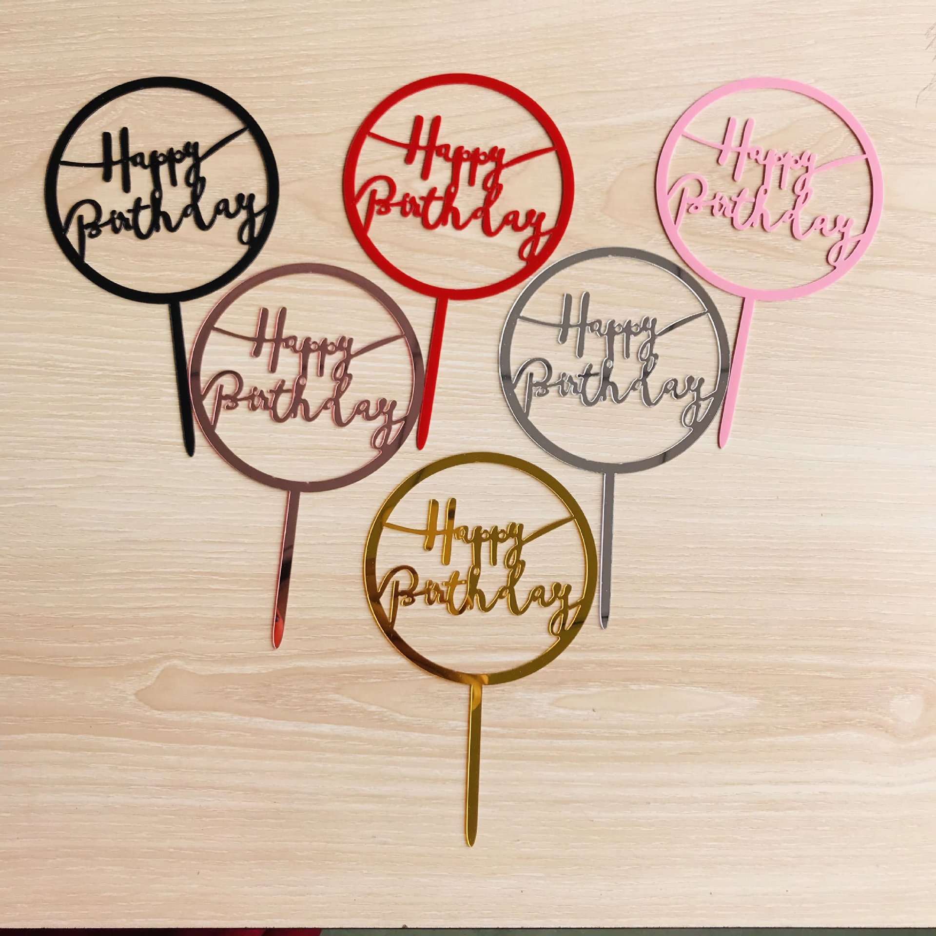 Fábrica de acrílico directo Feliz Cumpleaños feliz Feliz cumpleaños tarjeta plug-in postre Mesa hornear