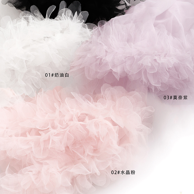Fábrica de fiestas de flores al por mayor falda de flores empaquetado de malla de moda de color sólido ramo empaquetado de material de florista de cortina de hilo