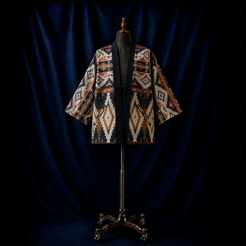 New Winter Indian Pattern Western Nomad Robe Cotton-Wool Blend Vintage Kimono Jacket New Winter Indian Pattern Western Nomad Robe Cotton-Wool Blend Vintage Kimono Jacket