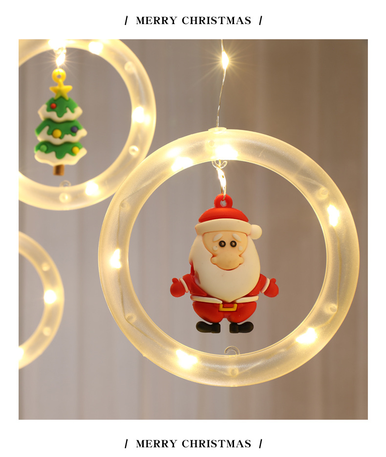 Christmas Cute Santa Claus Snowman Plastic Party String Lights display picture 2