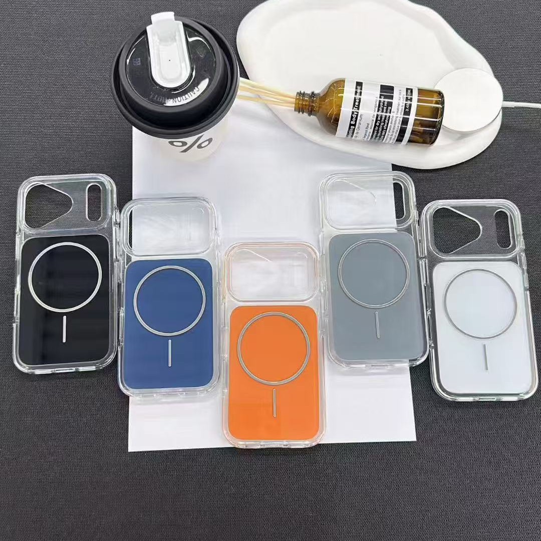 流行时尚彩色背板亚克力磁吸适用苹果17Promax手机壳16plus保护套