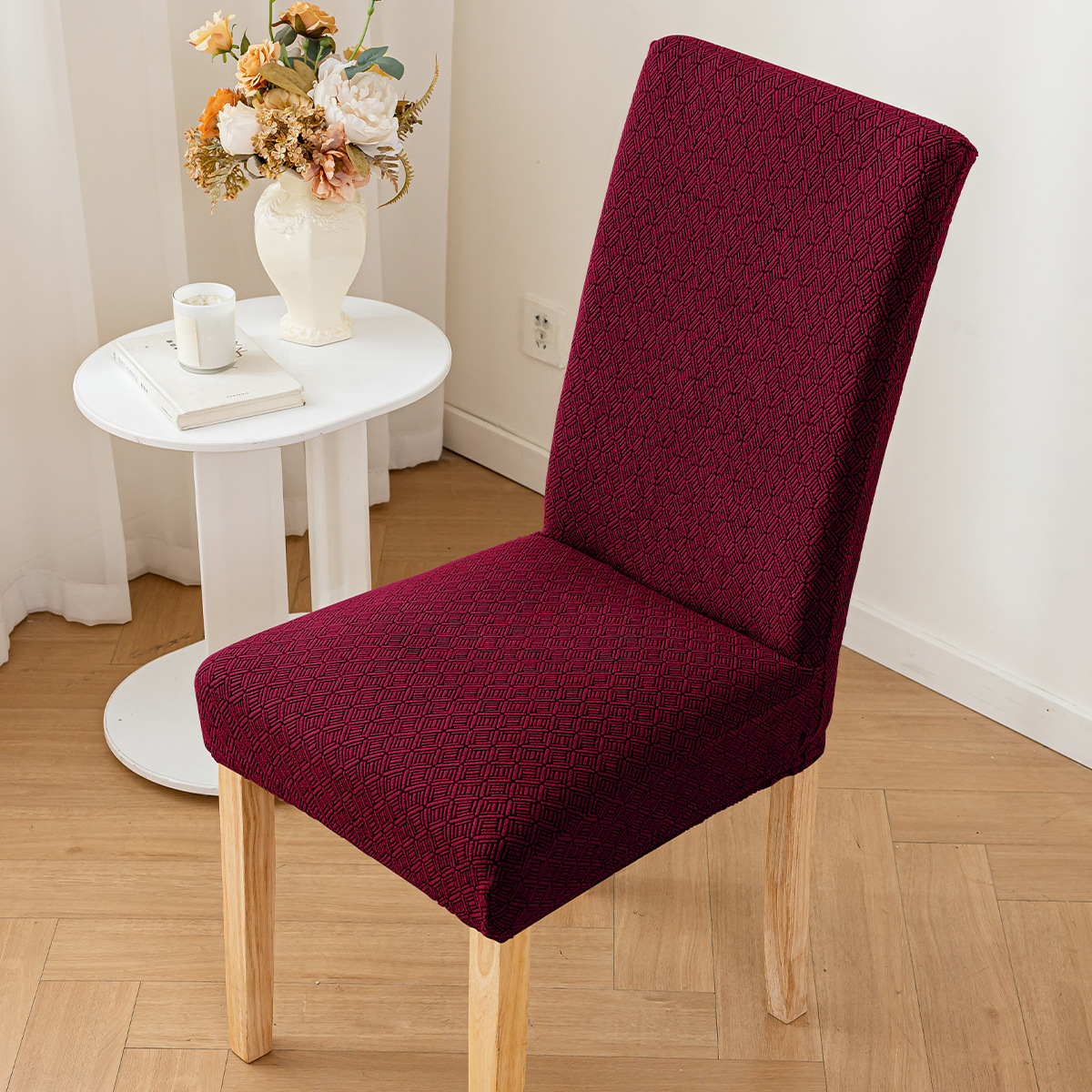 Funda para silla de color puro especial transfronteriza Funda para silla de comedor antideslizante, antipolvo y resistente al desgaste