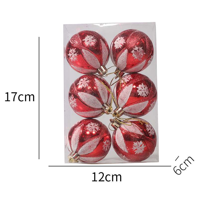 6cm色絵クリスマスボール飾り道具手描きクリスマスボールプラスチックメッキボールクリスマスツリー飾り卸売り|undefined