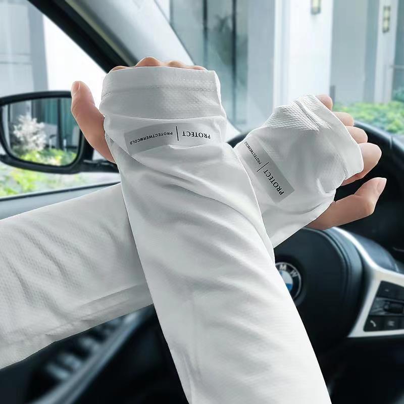 (2개) 여름 자외선 차단제 아이스 실크 슬리브 라이딩 미끄럼 방지 낚시 운전 안티 자외선 유니섹스 아이스 슬리브 도매