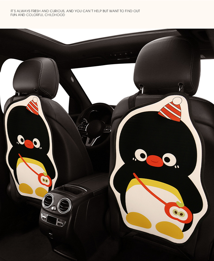 Penguin Cute Lady Cartoon Car Seat Back Anti-Kick Pad Car Seat Back Anti-Fouling Pad Anti-Dirty Pad