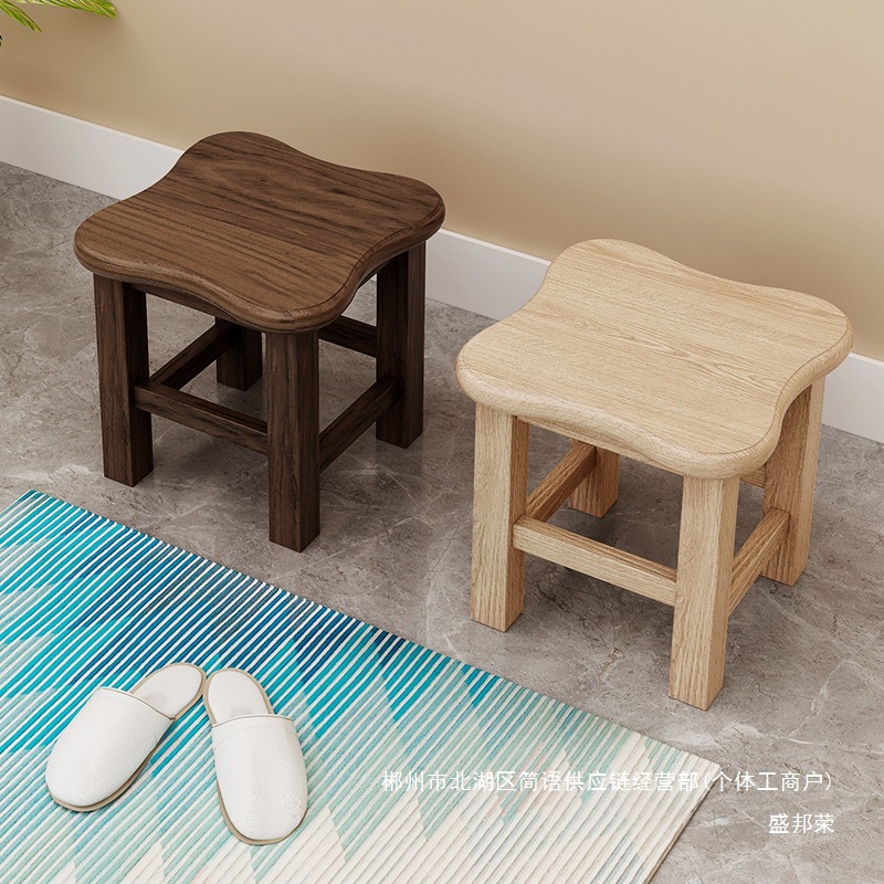 Fábrica directa taburete pequeño banco de madera sólida casera taburete de salón taburete de madera taburete bajo silla creativa para niños
