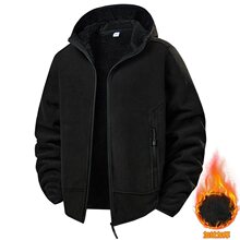 加绒加厚抓绒外套男特厚连帽摇粒绒休闲双面绒带帽春夏保暖男上衣