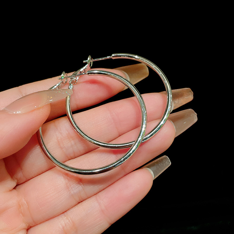 Aguja de plata, anillo de oreja rojo Encola, pendientes de temperamento de nicho retro de moda, pendientes europeos y americanos, lujo ligero, mujeres de alta gama