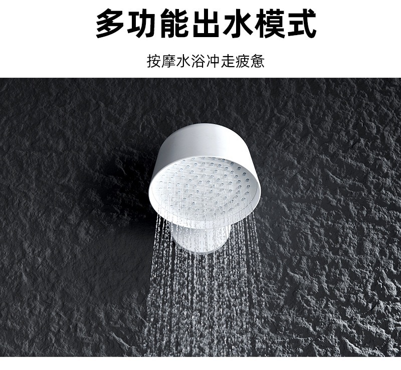 Creative all-copper white chandelier, concealed installation, minimalist hotel project, cold and hot embedded wall-mounted shower head set undefined
