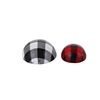 The new semi -circular wooden beads printing checkered checkered Christmas black and white grid bead decorative accessories DIY handmade half -side ball