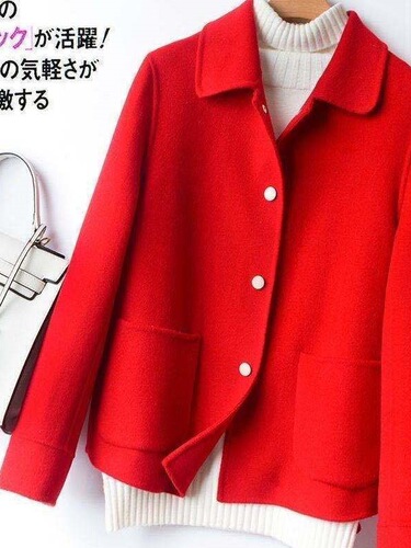 2025 autumn and winter new double-sided velvet woolen coat for women, small coat, chanel style, short style