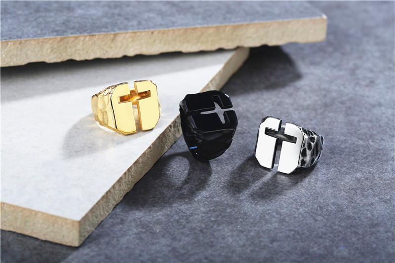 Rings Classification 13, 7, 9 Ring Size 1 Piece Quantity Daily Occasion Retro Solid Color Titanium Steel Men's Rings