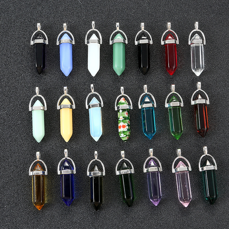 Amazon hot selling hexagonal column bullet pendant accessories glass necklace foreign trade hot selling jewelry wholesale Amazon hot selling hexagonal column bullet pendant accessories glass necklace foreign trade hot selling jewelry wholesale