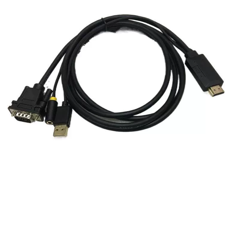 Кабель-переходник HDMI на VGA с аудио, питание USB, ротор, кабель передачи данных высокого разрешения