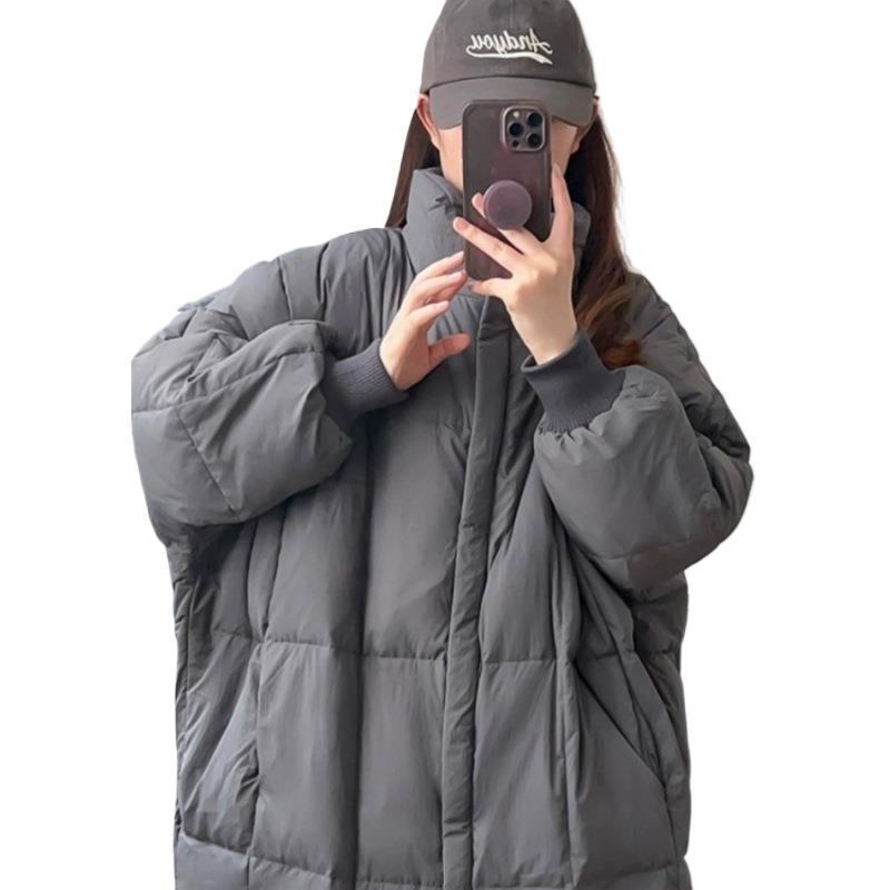 2024 새로운면 패딩 재킷 여성용 겨울 긴 두꺼운 코트 디자인 느슨한 외국 스타일면 패딩 의류 7767