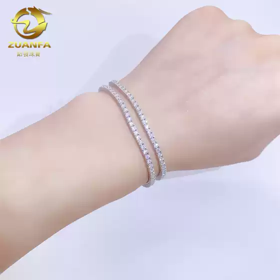 European and American jewelry 2-5mm 925 silver hip-hop single row tennis chain moissanite bracelet for women Tennis Bracelet