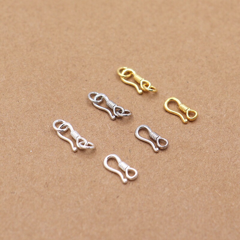 S925 Sterling Silver Necklace Buckle Bracelet Buckle S Buckle 8-character Buckle Connector Coil Buckle Handmade DIY Accessories with Ring Connection Buckle S925 Sterling Silver Necklace Buckle Bracelet Buckle S Buckle 8-character Buckle Connector Coil Buckle Handmade DIY Accessories with Ring Connection Buckle