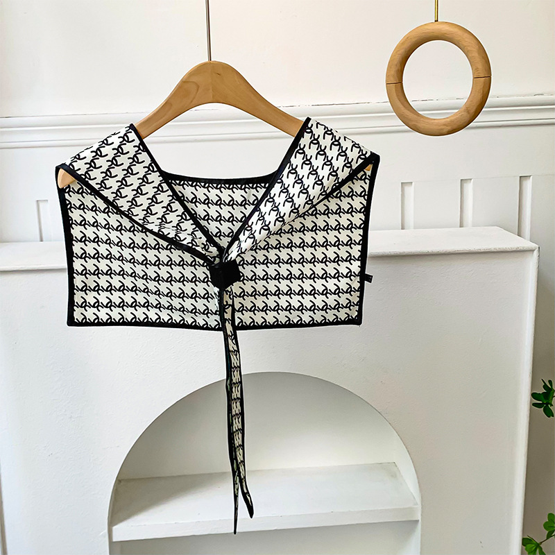 Chal de habitación con aire acondicionado, nueva decoración de cuello falso, bufanda anudada con protector de cuello, chal de seda, chaleco pequeño