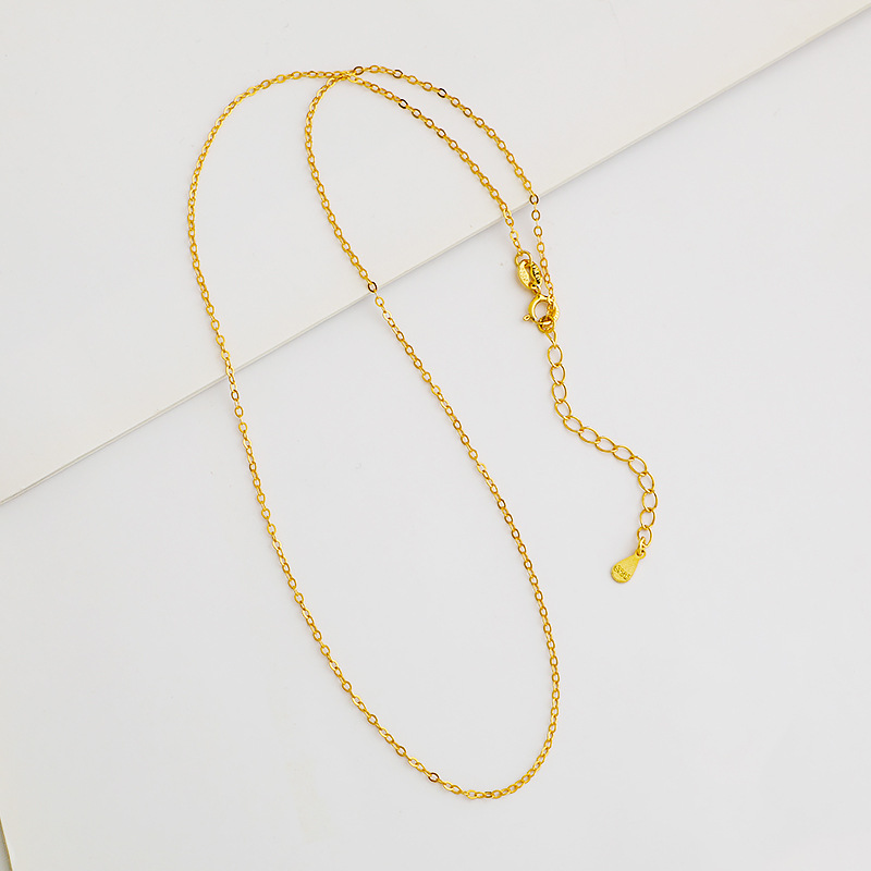 Chain Jewelry Making Type 1 Piece 925 Sterling Silver 18K Gold Plated Rose Gold Plated White Gold Plated Cable Chain Thick 1mm 40cm 5.5cm Long