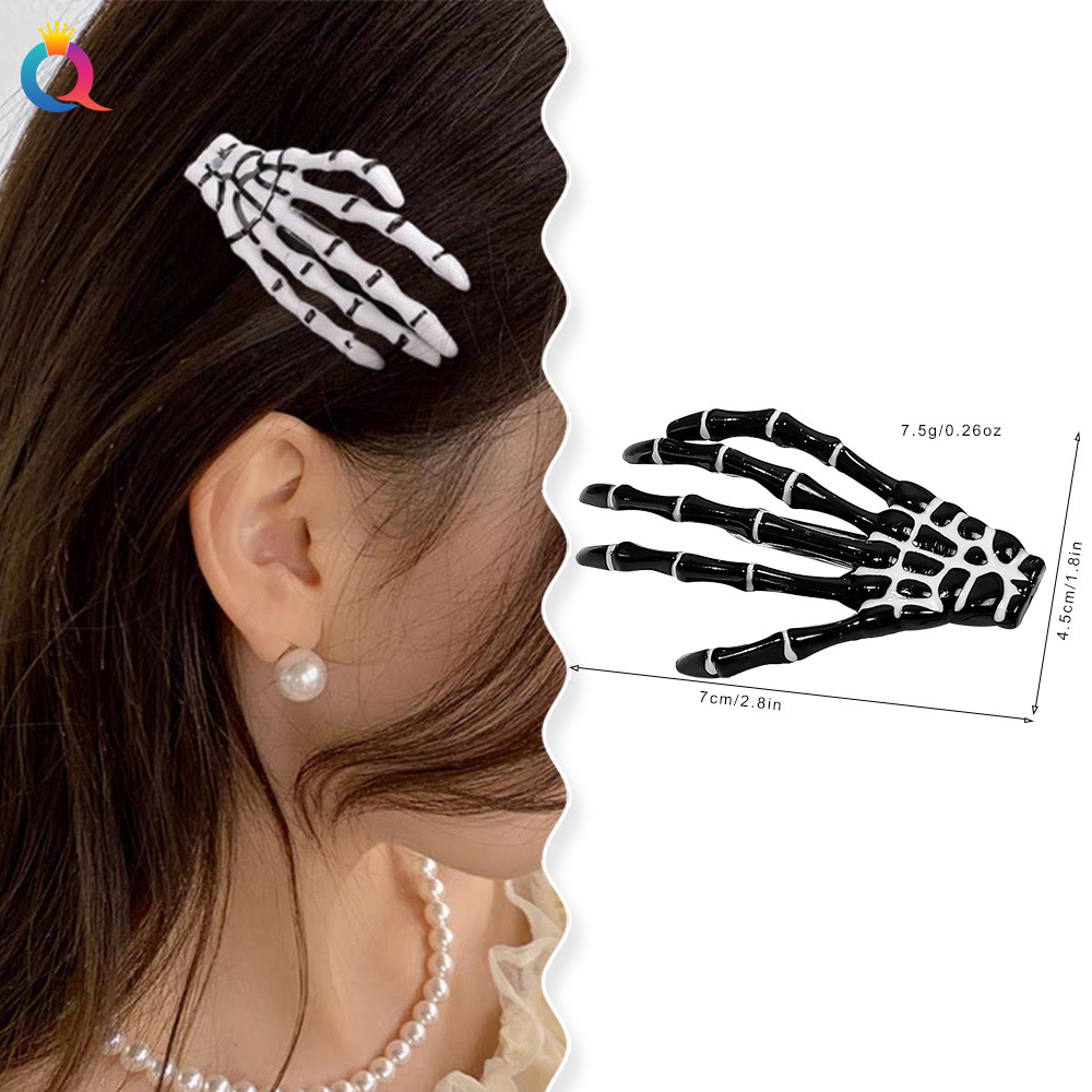 11g Weight Hair Clip Hair Accessories Type 1 Piece Quantity Daily, Festival Occasion Alloy Material Halloween Festival Ghost Hand Pattern Women's Gender Hip-Hop Style Halloween Hip-Hop Women's Ghost Hand Alloy Hair Clip 无