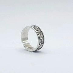千葉海蝕S925泰銀戒指山盟海誓男款小眾獨特復古手工製作銀戒指男