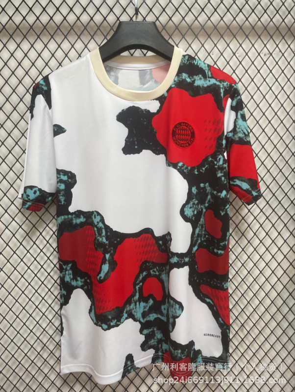 热门新款足球服拜仁球衣主客场纪念版短袖t恤厂家直销可印号跨境|undefined