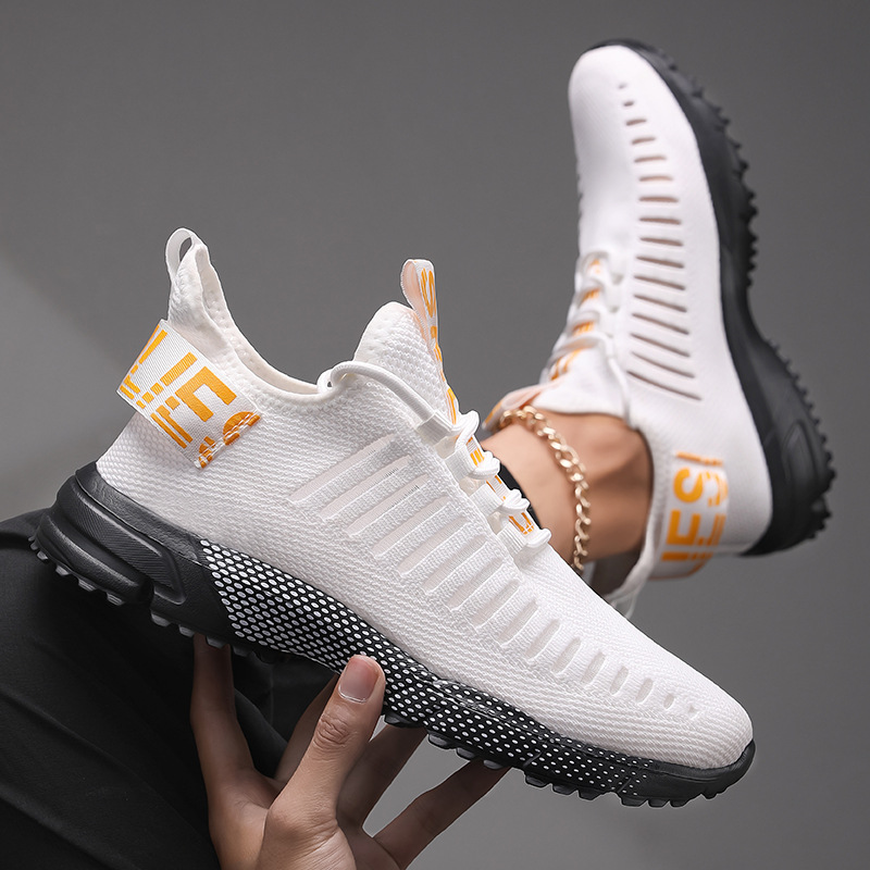 Women's Shoes, Fly-Knit Running Shoes, Cross-Border Mesh Sports Shoes, Spring and Summer Low-Cut Hollow Breathable Holes, Lightweight Casual Sports Shoes