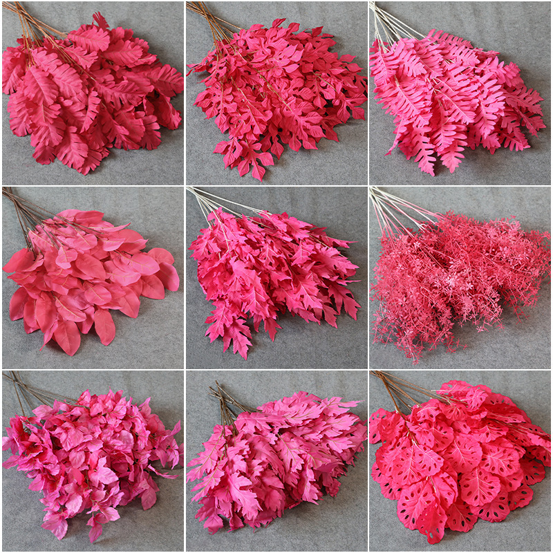 玫红色仿真花婚礼婚庆场地场景布置道具装饰花艺花材花束假花批发|undefined