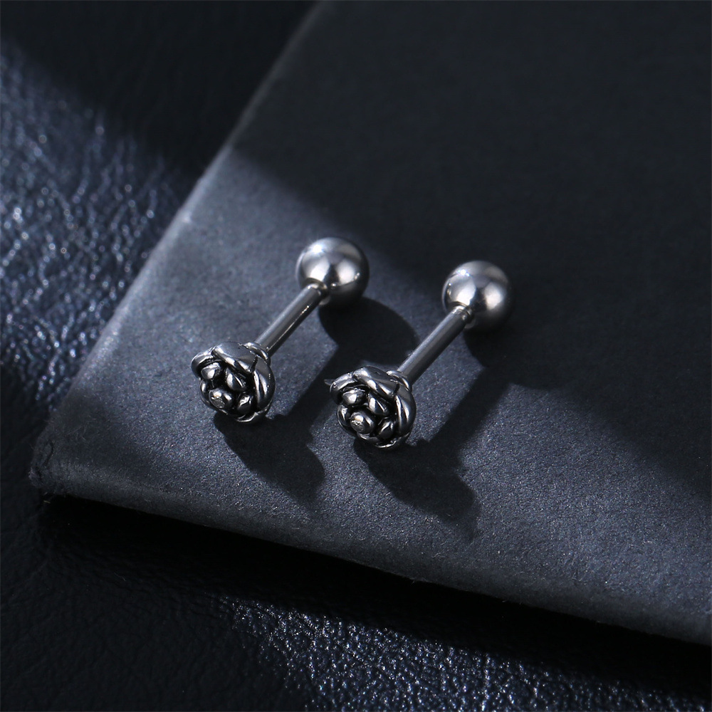 1 Piece Hip-Hop Rose Plating Stainless Steel Ear Studs display picture 4