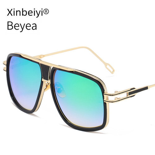Euro-American Trend Sunglasses 6615, Fashionable Retro Metal Frame Glasses, Crocodile Frame Sunglasses for Round Faces, Trendy Men