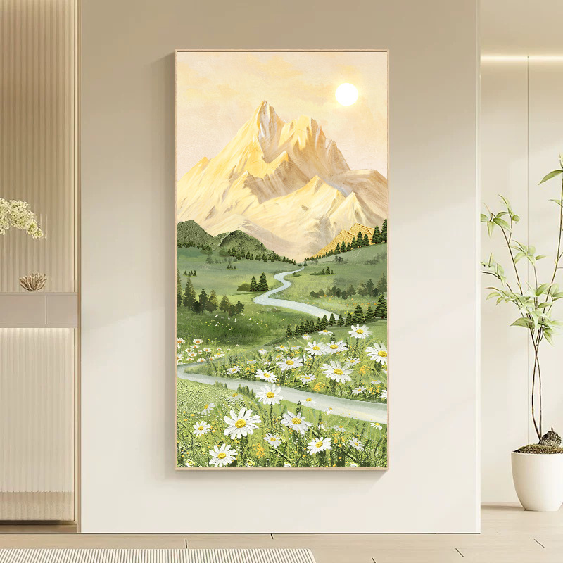 入门玄关挂画2025新款日照金山好寓意山水画轻奢高级感风景装饰画|undefined