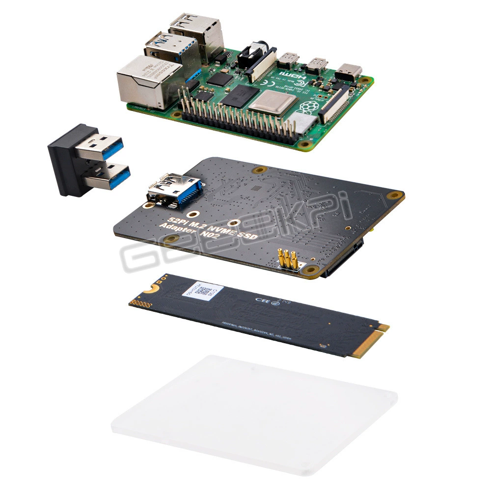 Подходит для Raspberry Pi4 платформа расширения M.2 NVMe SSD (без материнской платы и жесткого диска)