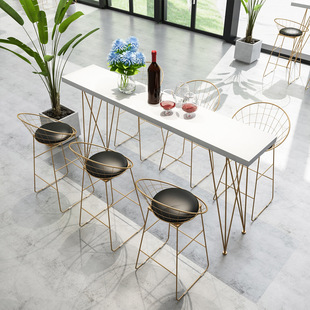 Nordic High Bar Table and Chairs, Leisure Milk Tea Shop, Cafe, Wall-Mounted Bar High Table and Chairs, Bar Table and Chairs