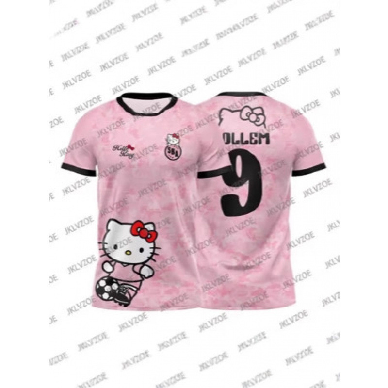 2026 Special Edition Sanrio Hello Kitty Football Shirt 3D Printed Round Neck Sports Shirt Breathable Unisex T-Shirt