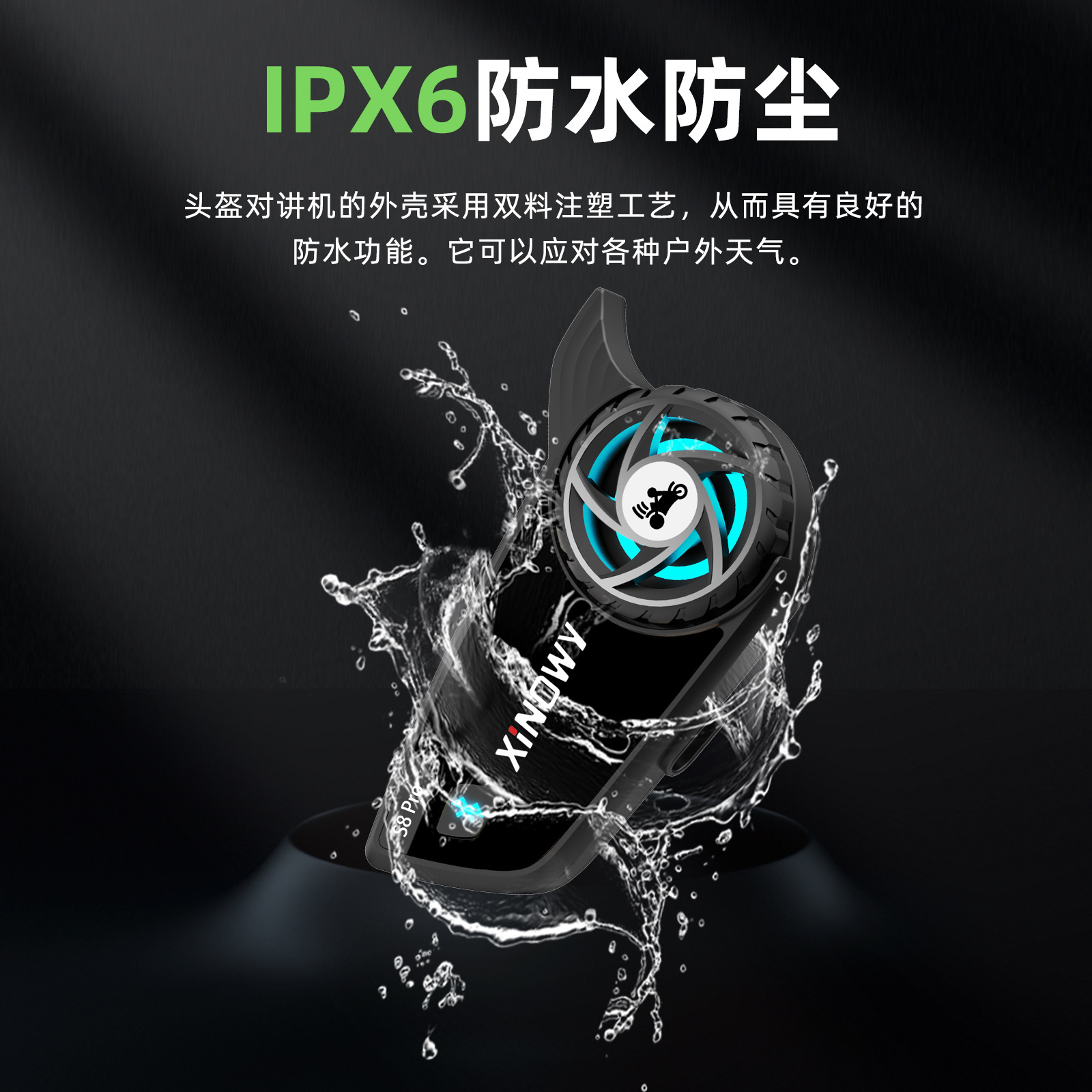 Xinowys8Pro Motorcycle Helmet Bluetooth Headset Helmet Intercom Bluetooth Headset for 8+ People 1000m Waterproof