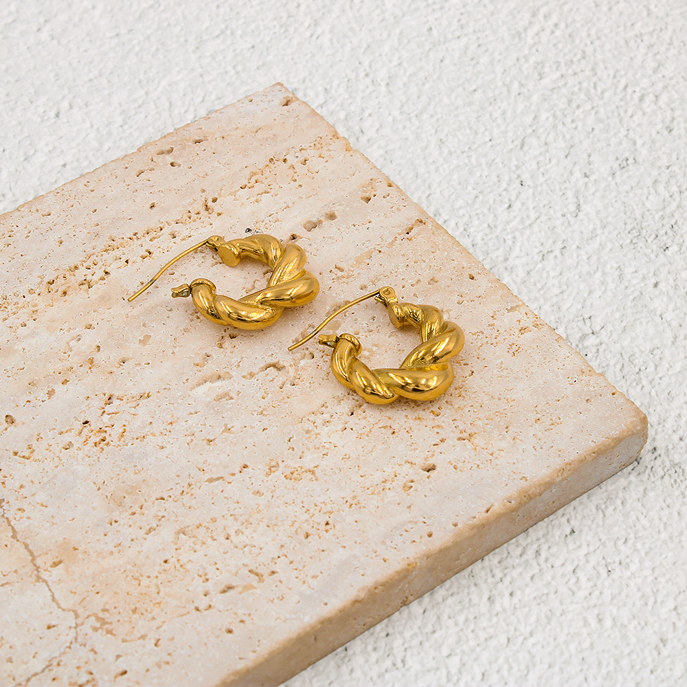 Daily Occasion Stainless Steel Material Fashion Geometric Stainless Steel Plating Ear Studs 1 Pair