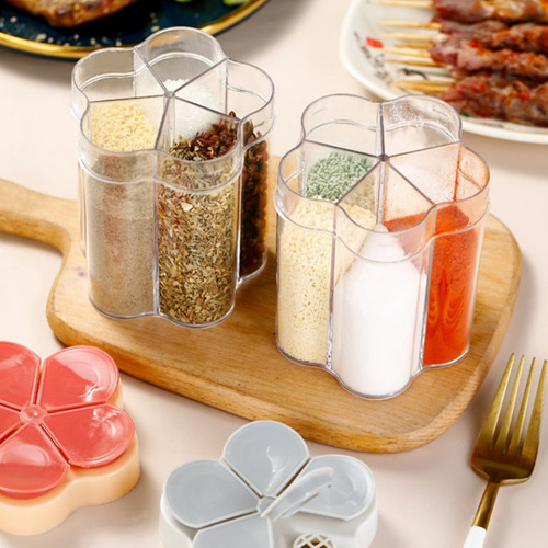 Kitchen household light luxury seasoning jar seasoning bottle five-in-one seasoning jar salt jar MSG seasoning seasoning box