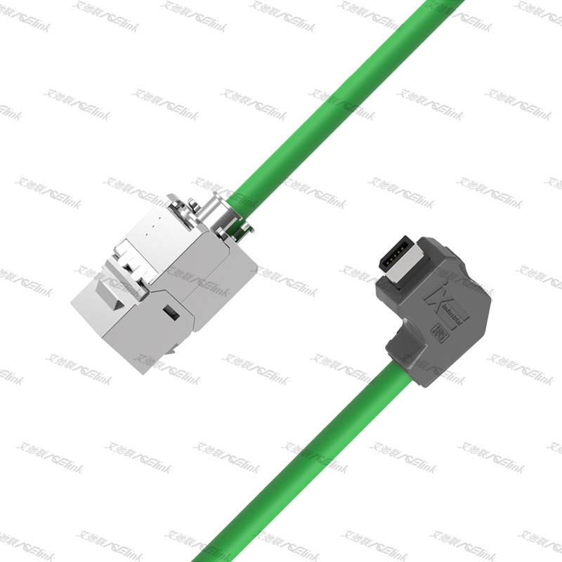 IX工业以太网线CAT.6A屏蔽PUR IX A型向上角度转RJ45 keystone