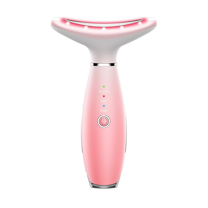 Fábrica transfronteriza de cuello doméstico instrumento de introducción de belleza máquina de masaje de vibración luz de color piel rejuvenecedora facial línea de cuello facial image 7